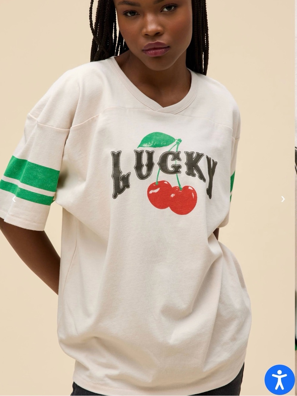 Daydreamer LA Oversized Cherry “Lucky” Jersey Tee - Picture 3 of 3
